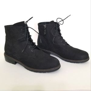 Blondo Waterproof Leather Black Combat Boots Sz 8M